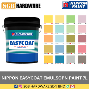Nippon Paint Easycoat Interior Emulsion Paint 7L /Ceiling Paint Cat Kapur Dalam Rumah Cat Ruang Tamu Cat Dinding / Grin Repacking Emulsion Paint 5L