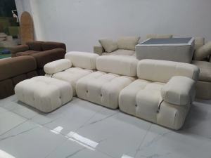 [PRE-ORDER] Modern Tufted Fabric Mario Bellini Sofa L-Shaped Modular Sectional Set for Living Room Home Designs Settee Furniture