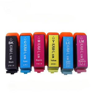 Compatible KAM‑6CL Ink Cartridges Replacement for Epson EP‑881AW EP‑881AB EP‑881AR EP‑881AN EP‑882AW EP‑883AW EP‑884AW Japanese Printers 13.6ml Per Cartridge 6‑Color Set (BK/C/M/Y/LC/LM)