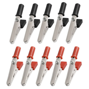 10 cái 55 Mét kim loại kẹp cá sấu cáp nhựa Bộ Dò Thử nghiệm Hàn dual-sử dụng kẹp kiểm tra với vít cố định Red & Black