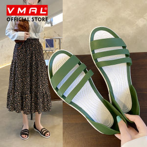 VMAL รองเท้าแตะส้นแบนเยลลี่สตรีฤดูร้อนสำหรับผู้หญิง Sepatu Kebun รองเท้าแตะชายหาดรองเท้าแตะอุดตันสีลูกอมกันน้ำรองเท้าแตะชายหาดขนาด36-41