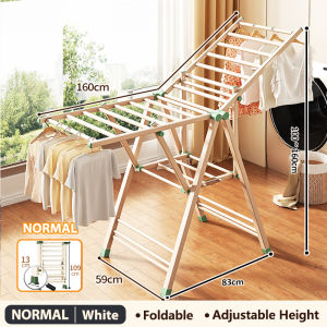 Monsoon-Proof Hanger Stand Stainless Steel Sampayan Foldable Clothes Drying Rack | Mabilis Matuyo Kahit Tag-ulan | Heavy Duty Windproof Floor Laundry Rack | Outdoor Indoor Clothes Hanging Rack
