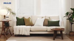 MIULEE Decorative Linen Pillow Covers 18x18 Inch Mustard Yellow