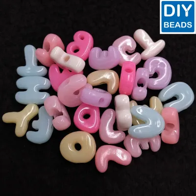 Diy Beads Glossy Mix Colored Letter Big 22mm (250grams)
