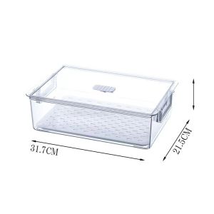Japanese Refrigerator Transparent Kitchen Storage Frozen Drain Food Grade Preservation Storage Boxes YJ-01