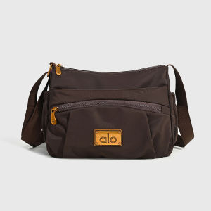 ALO Soft Ruched Horizontal Yoga Crossbody Bag Six Neutral Solid Nylon Leather Label Decor Adjustable Wide Shoulder Strap Medium Capacity Daily Workout Outdoor Sling Bag
