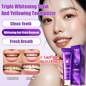 Lysozyme whitening toothpaste Perfume toothpaste Bacteria-killing and breath-freshening toothpaste Improve yellow teeth Stain-removing and whitening toothpaste ⚡LazFlash⚡BUY 1 FREE 1