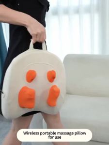 JAIYORL Trapezius Electric Massage Pillow Wireless Car And Home Massager Heating Waist Neck Leg Cervical Shiatsu Kneading