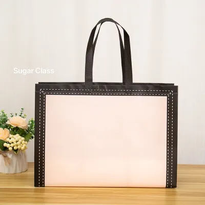 Reusable Fabric Flamingo Gift Bag 40*30*10cm Large Capacity Non-woven Shopping Bag by Sugar Class