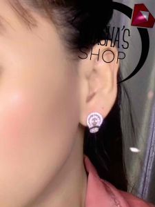 bông tai khoen bạc cao cấp sang trọng dể thương