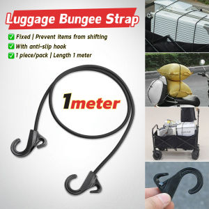 Baete Elastic Rubber Rope with Hooks 1meter Luggage Straps Binding Rope for Packing Luggage 1Pcs