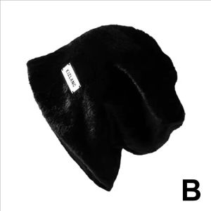 Plush Slouchy Beanie Hat Women Chic Winter Warm Bucket Cap Outdoor Coldproof Thicken Plush Hat