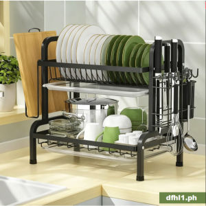 Carbon Steel Anti-Rust Dish Rack Kitchen Plate Drainer Organizer