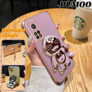 JIUMOO Casing Ponsel untuk untuk Xiaomi 13T Pro 10T Pro 11 Lite 4G 11 Lite 5G Ne 13 Pro Redmi K30s K60 Ultra Poco F1 Case sarung HP desain baru pola Doraemon lucu kartun Cases Phone Stands pola lapisan tipis Kesing tahan Casing guncangan Softcase