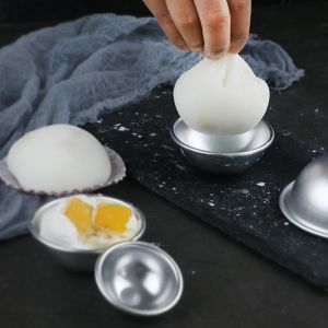 Daifuku Dessert Bomb Mold Pan Tin Baking Cake Pastry Mould Snowball Mochi Mold Aluminum Ball Baking Mold