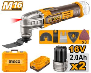 Buildmate x INGCO 16V Cordless Multi-Tool w/ 2pcs Battery & Charger CMLI16222 ICPT