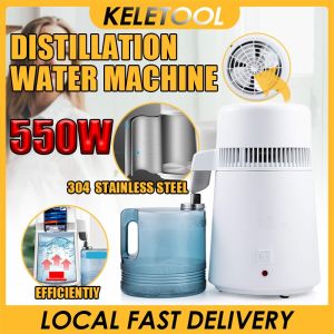 750W Pure Water Distiller 4L Stainless Steel Pure Water Filters Distiller Timer Control Pure Water Distiller Household Hydrosol Machine 