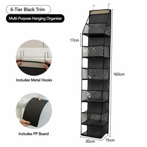 Multifunction Hanging Handbag Organizer Door Storage Bag 4/6 Layer PVC Closet Bag Holder Rak Gantung Beg Penyimpanan