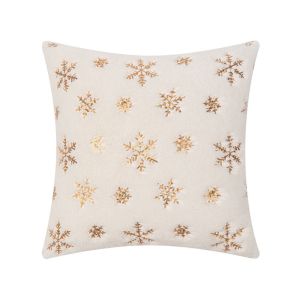 YOUSHI TOP Snowflake Christmas Plush Pillowcase White Square Throw Pillowcover Soft INS Style Cushion Cover Room/Office