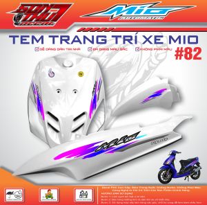 Tem trang trí xe máy YAMAHA Mio #82 - Đẹp dáng chân thật - Sắc màu mạnh mẽ - Không phai màu