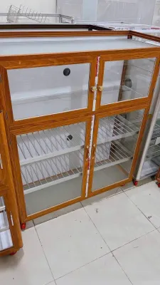 Tủ chén nhôm tủ nhôm kính tủ đựng bát dĩa Juno Sofa KT Ngang 80 cao 120 sâu 35 cm