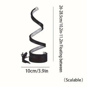 Modern Minimalist Spiral Desk Lamp Wire Controlled Three Color LED Ambient Light Suitable for Bars Cafes Bedrooms and Rooms