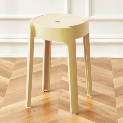 【Daily Suki Store】Nordic Style Stackable Plastic Stool - Thickened Round Silla for Dining Kitchen Space-Saving Durable (Multiple Colors)