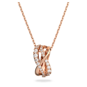 💖Swarovski💖Twist rose gold diamond pendant necklace S925 sterling silver womens fashion necklace hypoallergenic non-allergenic Valentines Day gift birthday gift for girlfriend best friend