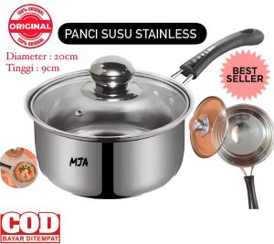 ( BISA COD ) PROMO Panci Susu Tutup Kaca / Milk Pot / Panci Serbaguna / Panci Saus / Panci Mie Stainless Steel