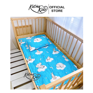 Bộ gối nệm cho bé 80x150cm vải cotton satin phù hợp đi học họa tiết dễ thương