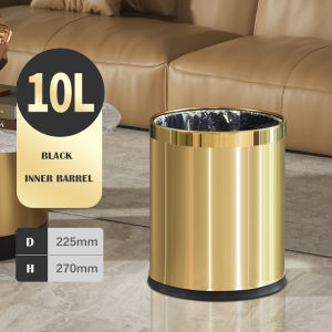 10L/14L Gold stainless steel top open trash can，Gold stainless steel top open trash can bathroom kitchen garbage can for hotel，restaurant，bathroom，kitchen