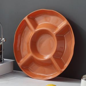 BUENOO Nhựa Khay đựng thức ăn 5 ngăn Hình Dạng Hoa Đĩa đựng đồ ăn nhẹ Di động Có thể tái sử dụng Khay đựng đồ Sử dụng trong gia đình