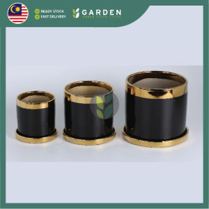 European Modern Minimalist Creative Ceramic Pot Hotsale Desktop Decoration Indoor Ceramic Flower Pot 北欧电镀陶瓷花盆三件套