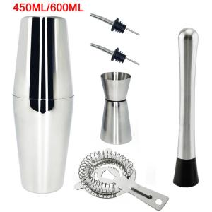 AREYOUCAN 7 Piece Set Of Boston Cocktail Shaker Botique-Bartender Set For Professional Bartenders And Family Bar Tools.