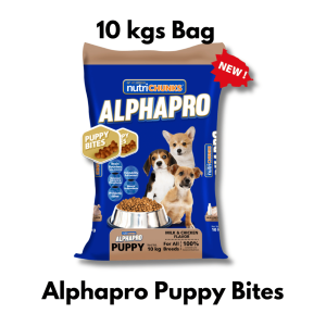 NutriChunks Alphapro Puppy Bites Dog Food Milk & Chicken Flavor Alphapro dog food puppies