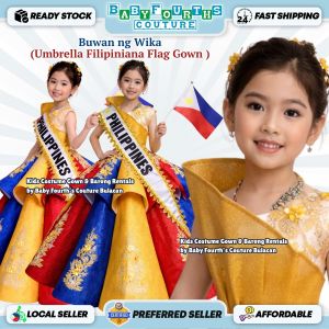 Buwan ng Wika Philippine Flag Umbrella Gown For Kids - Philippine Cultural Event
