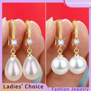 [COD] liuchuanbing Jewellery Jewelry for Women Water Drop Earrings for Women Red White Round Oval Earrings Wedding Engagement Valentines Day Gift