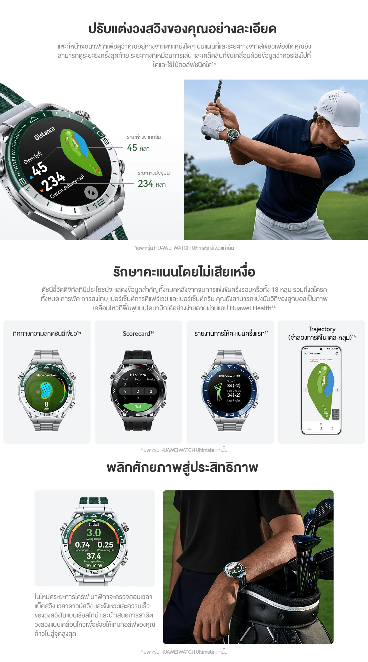 HUAWEI WATCH Ultimate Green นาฬิกา smart watch ร้านค้าอย่างเป็นทางการ
