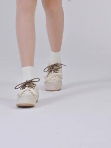 Giày huấn luyện đạo đức cổ điển xe jeep giày trắng nhỏ dễ phối đế bằng chống trượt nhẹ mẫu mới mùa xuân cho nữ giày đế bằng thường ngày đế thấp