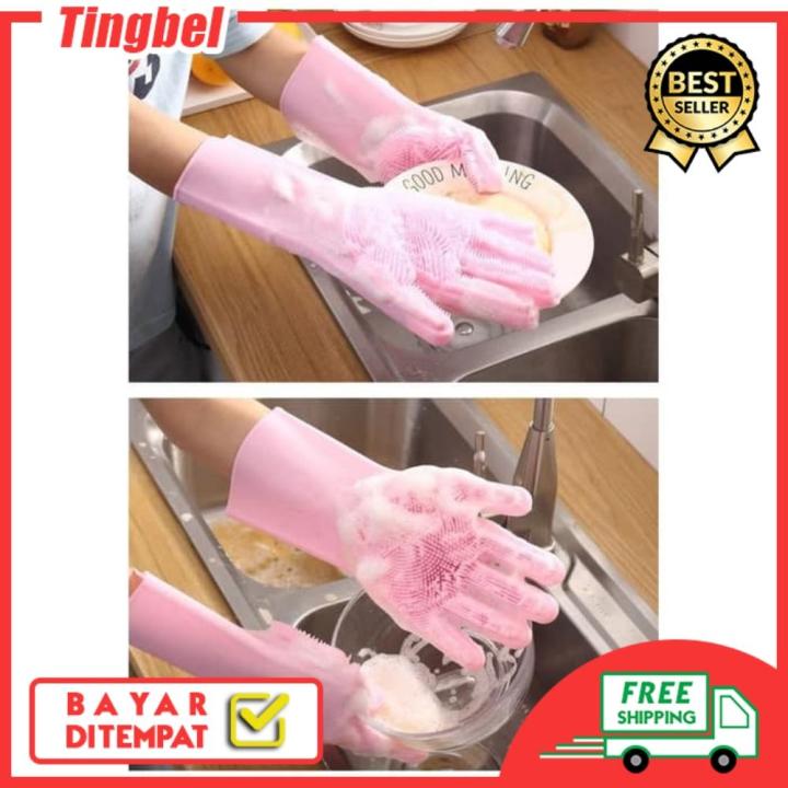 Silicone Dishwashing Gloves Magic Glove Sarung Tangan Cuci Piring