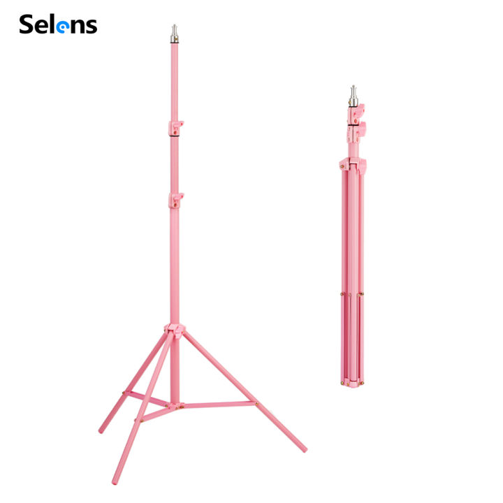 Pink Rip Rod 【2024 NEW】Selens Professional 200cm Adjustable Light Stand Pink Tripod ...