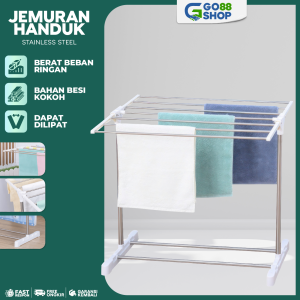 Jemuran Handuk Jemuran Berdiri Handuk Jemuran Handuk Stainless Stell Tahan Beban Rak Jemuran Pakaian MJJ-1