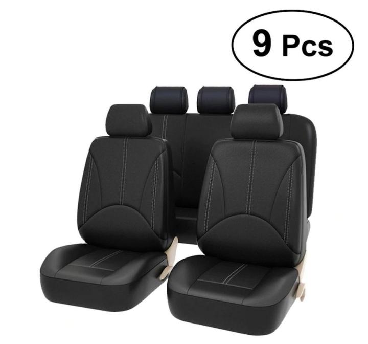 9 pcs PU Leather Universal Car Covering Auto Seat Covering Automotive Seat Car Protector Cover