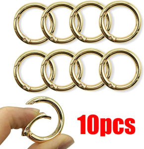 10Pcs/lot Metal O Ring Spring Clasps Openable Round Carabiner Keychain Bag Clips Hook Dog Chain Buckles Connector For DIY Jewelry