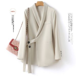 New[READY Stock) Korean-Style Womens Suit Elegant Professional Loose-Fit Casual Blazer Side Button Design 22
