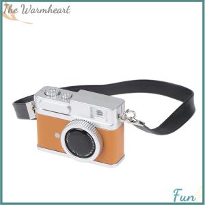 【The Warmheart】 1Pc Mini Camera Model Dollhouse Miniature Retro Camera Model Decor Toy Can Shine