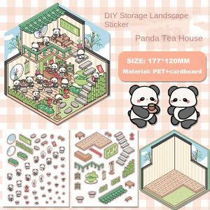 Large Size Cut-Free 3D Stickers Miniature PET Stickers Cute Cartoon Handbook diy Scene Landscaping Decoration manual
