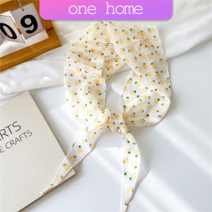 One Home ผ้าพันคอ ทรงสี่เหลี่ยม สไตล์เกาหลี ผ้าคาดผมชีฟอง เรียบง่าย กันแดด  Silk scarf