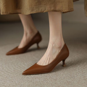 Free Shipping They Are Incredibly Comfortable!New Minimalist Shallow-Toe Stiletto-Heeled Pumps For Women Featuring A Pointed Toe And A Small Leather Design