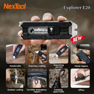 NexTool Explorer E20 Box Cutter 8-In-1 EDC Multi-function Foldable Multitool Wallpaper Cutting with Replaceable Blades For Outdoor Camping Cycling Repair Hand Tool